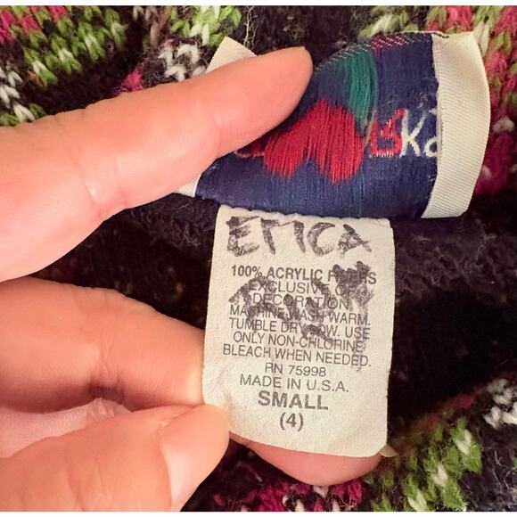 Vintage Heartworks Teddy Bear Cardigan Child Small USA Knit Kids 90s - Picture 4 of 7